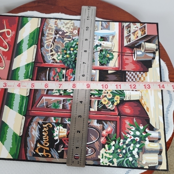 The Flower Shop Advanced Paint By Number 11×14 Finished Acrylic Painting Boarder - Picture 10 of 10